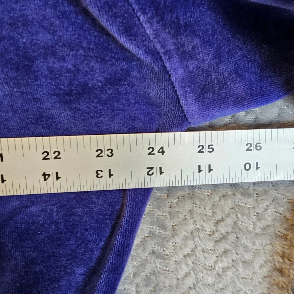 Juicy Couture Purple Velour Cropped Hoodie‎ Graphic Logo Sweatshirt Womens XS